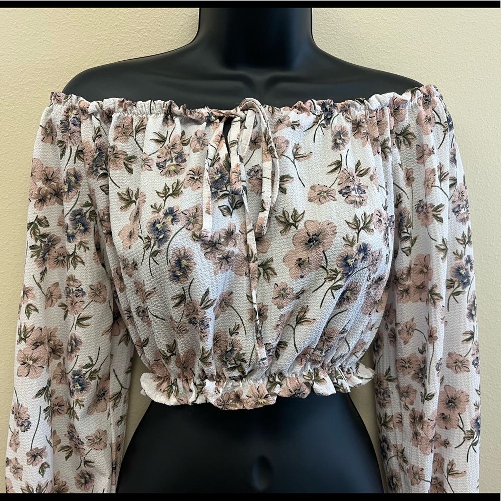 Romwe Flower Crop Top